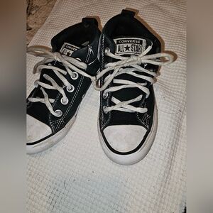 Converse Kids Black and White High-Top Sneakers Sz 13